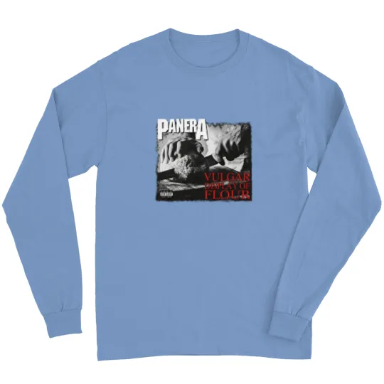 Discover PANERA Vulgar Display Of FLOUR Metal Band Parody Spoof Mayhem Skull Long Sleeves