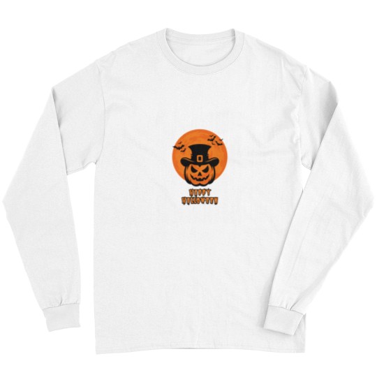 Discover Black and Orange Happy Halloween Long Sleeves