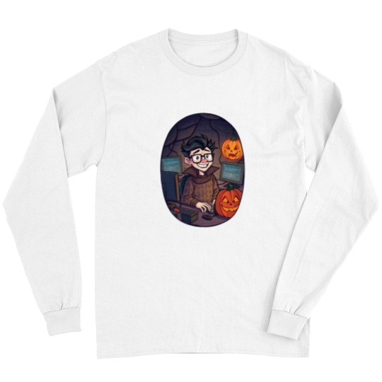 Discover halloweens computer Geek 2 Long Sleeves