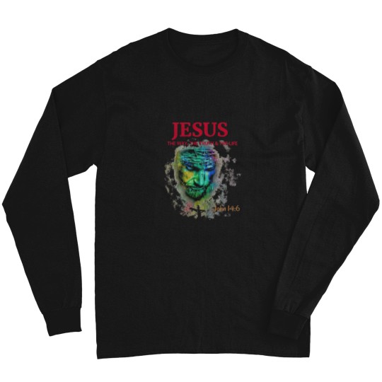 Discover Vintage Image of Jesus Christ The Way The Truth Long Sleeves