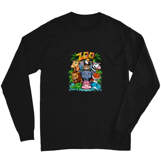 Discover Zoo Animal Shirt Kids Boys Girls Teacher School Long Sleeves
