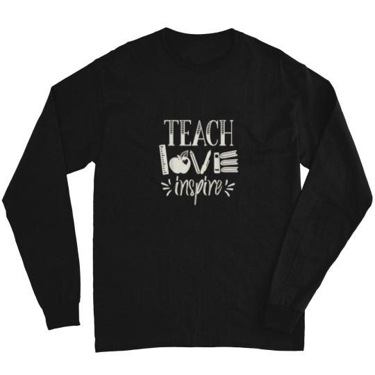 Discover Vintage Teach Love Inspire Red For Ed Teacher Gi Long Sleeves