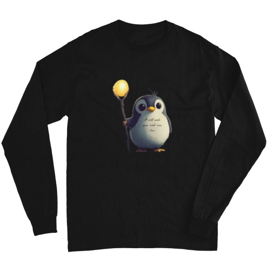 Discover Magical Penguin Granting Wishes With A Golden Glow 2656 Long Sleeves