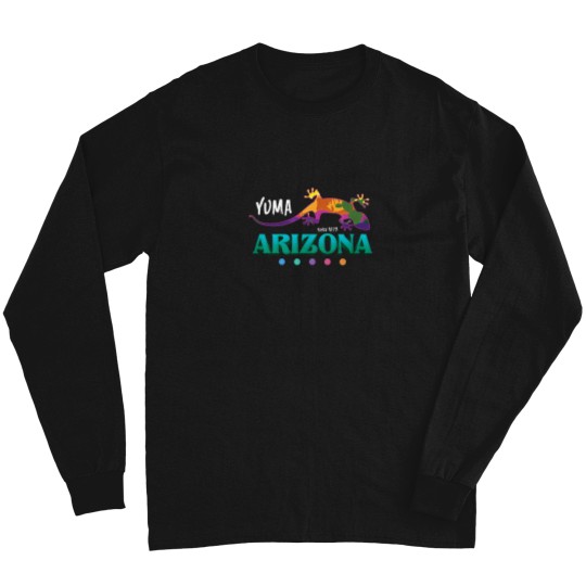 Discover Yuma Arizonna USA Desert Gecko Lizard Art Vacatio Long Sleeves
