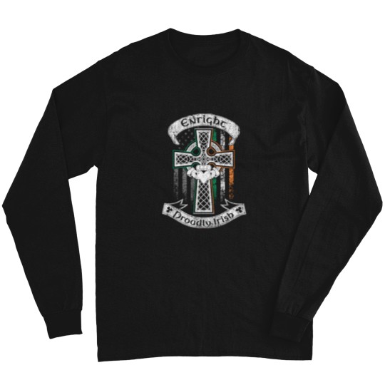 Discover Enright family Irish Americans - Usss flags - Ireland flags - claddagh ring - celtic Crosss vintages Long Sleeves