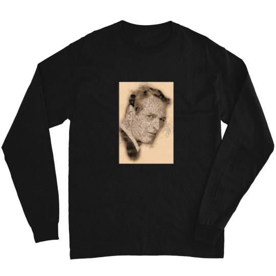 Discover A-Tribute-To-Paul-Newman---Vintage-Sketch-Retro-Art-Style-T-Shirt tEE Long Sleeves
