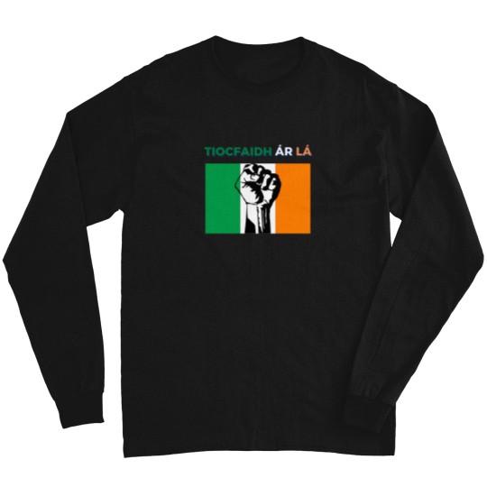 Discover Tiocfaidh-R-L---Irish-Flag-Green-White-Orange-Raised-Fist-Our-Day-Will-ComeT-Shirt Long Sleeves