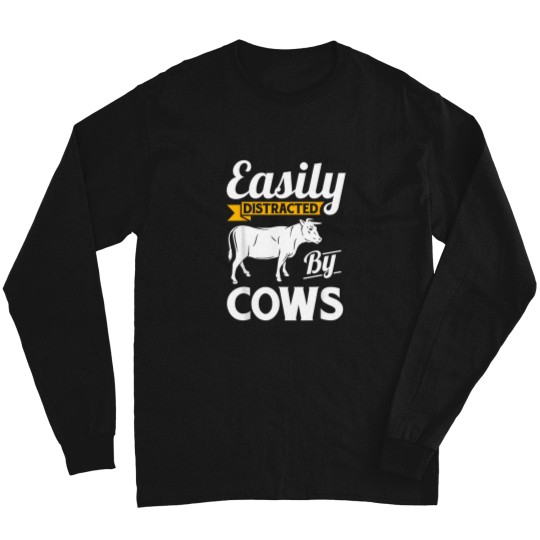 Discover Easily Distracted By Cows - Funny Cow Famers Gift T-Shirt The A Team Coffee Mug Long Sleeves