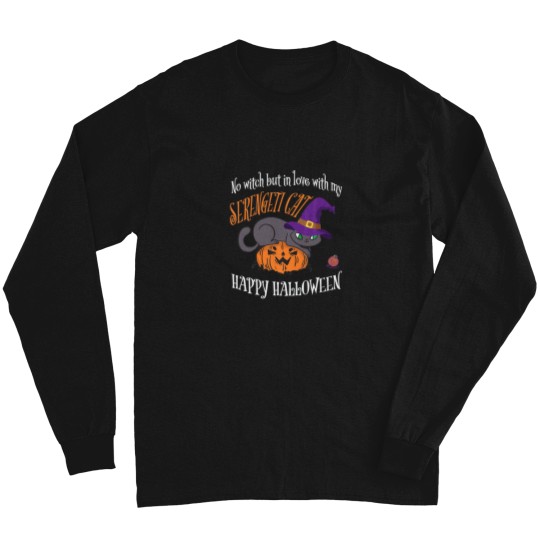 Discover Serengeti Cat Cat Lover Not A Witch Funny Halloween   T-Shirt Long Sleeves