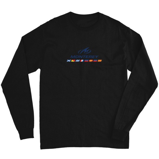 Discover Vintage Short Sleeve Monterey Boats Blue Logo T-Shirt Long Sleeves
