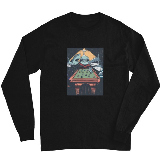 Discover Funny Shark Playing Pool Long Sleeves