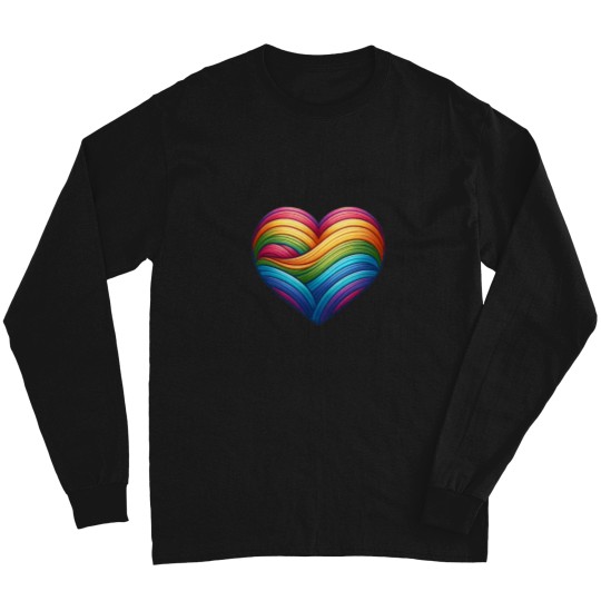 Discover rainbows Heart symbols of LGBT+ loves and Diversity Long Sleeves