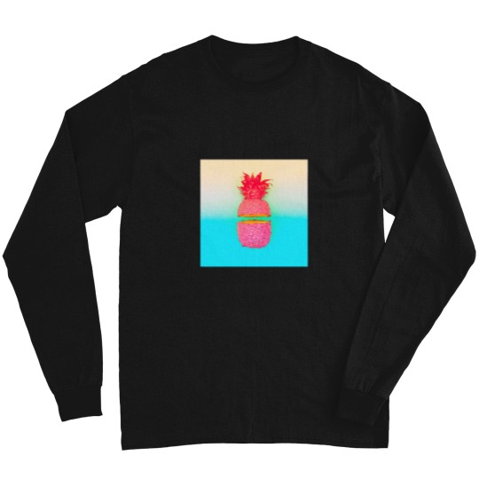 Discover Neons pop art pink and blue pineapples Long Sleeves