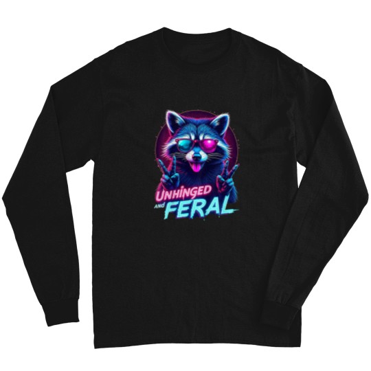 Discover Cyberpunk Raccoon Unhinged And Feral Vaporwave Aesthetic Long Sleeves