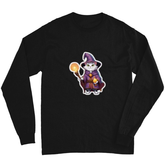 Discover Cute Wizard Cat 2 Long Sleeves