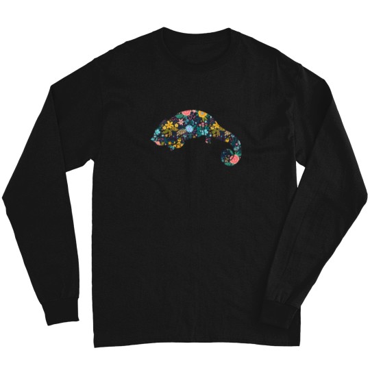 Discover Floral Chameleons Silhouette Girls Chameleons Lizard Long Sleeves
