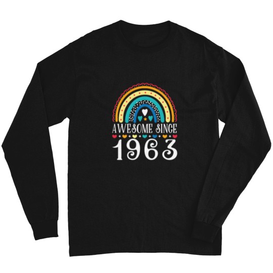 Discover Awesome Since 1963 60Th Family Chrismast Present Gift Long Sleeves