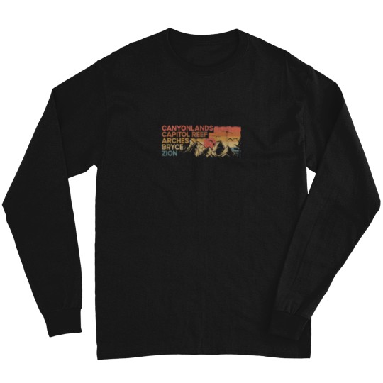 Discover Vintage utah national parks Moab utah mighty five souvenir Long Sleeves