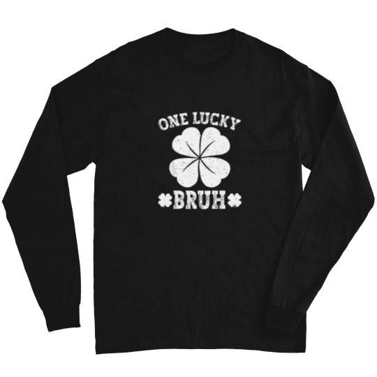 Discover Vintage-One-Lucky-Bruh-Funny-Saying-Green-St-Patrick'S-Day-T-Shirt Long Sleeves