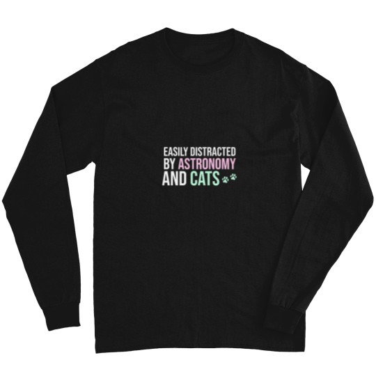 Discover Easily Distracted By Astronomy And Cats Long Sleeves