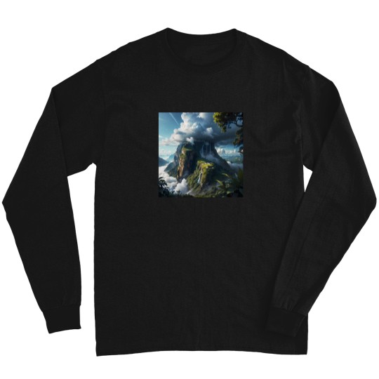 Discover Mountains And Clouds Landscape Sticker 1231 Long Sleeves