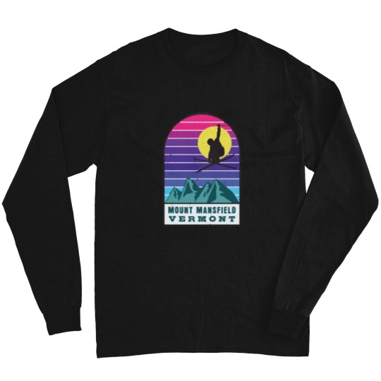 Discover skis Mount Mansfield Vermont Retro Sunset actives Long Sleeves
