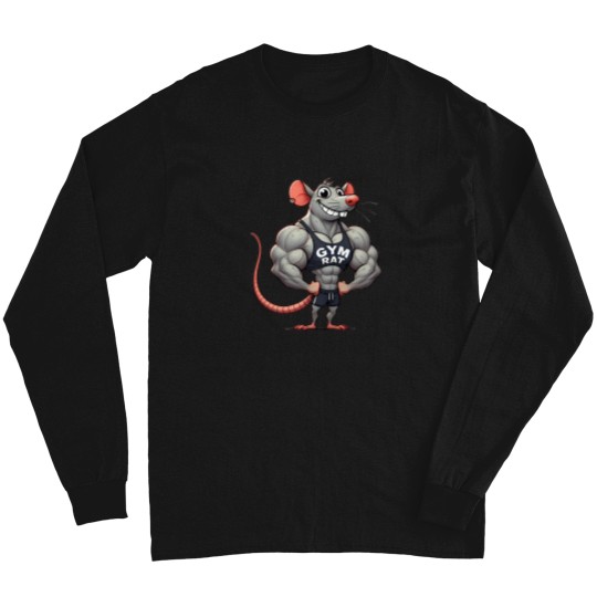 Discover Funny-Muscular-Gym-Rat T-Shirt Long Sleeves