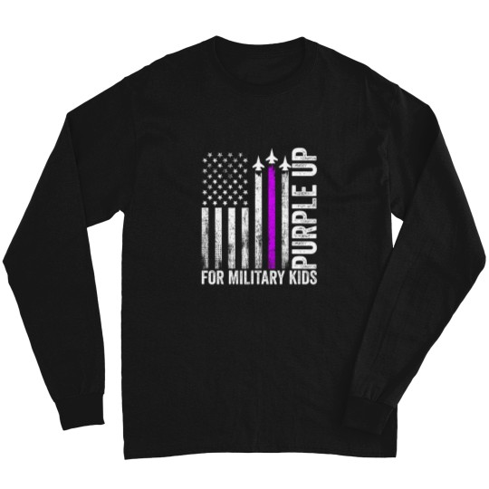 Discover purple up for military military child month ua flag Long Sleeves