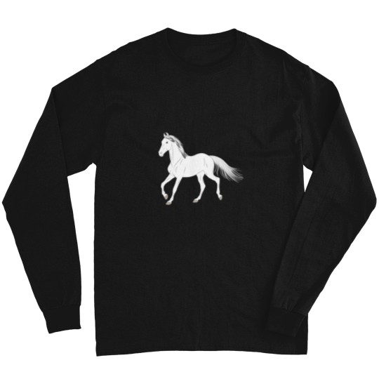 Discover Baluchi horse - white horse - curled eared horse - horse breeds of Pakistan Long Sleeves