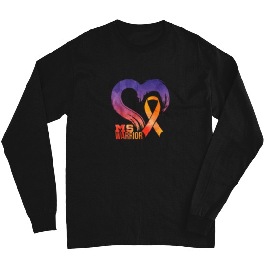 Discover Ms-Warrior-Heart-Multiple-Sclerosis-Awareness-Month-T-Shirt Long Sleeves
