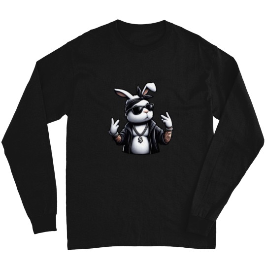 Discover Cool Hipster Pop Star Gangster Bunny Long Sleeves