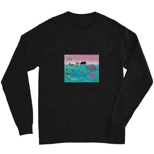 Discover Opossum Pool Party Possum Painting Active T-Shirt Casey Bones and the Heroes in a Brass Shell Band Long Sleeves