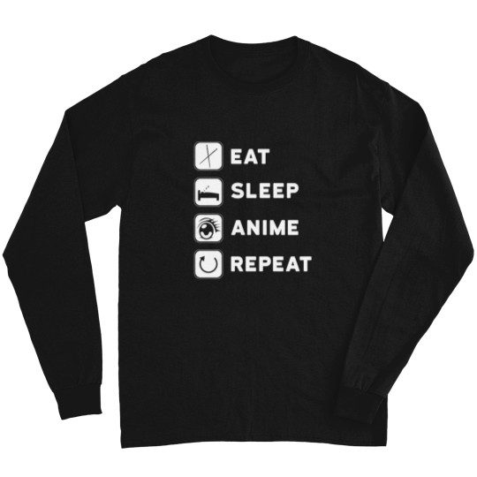 Discover Anime Design - Eat Sleep Anime Repeat Long Sleeves