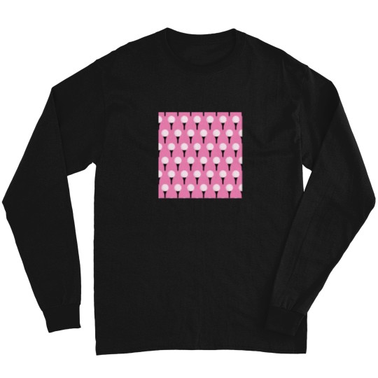 Discover Golf-Ball-And-Tee-Pattern-(Pink) T-Shirt Long Sleeves