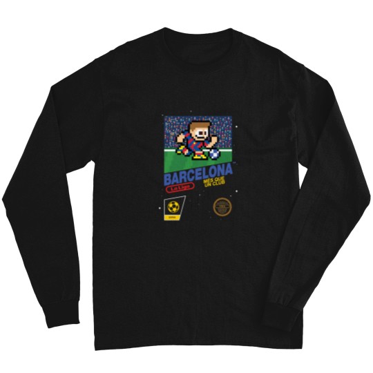 Discover Fc-Barcelona-V2--(8-Bit-Football--Soccer-Videogame-Cart) T-Shirt Long Sleeves