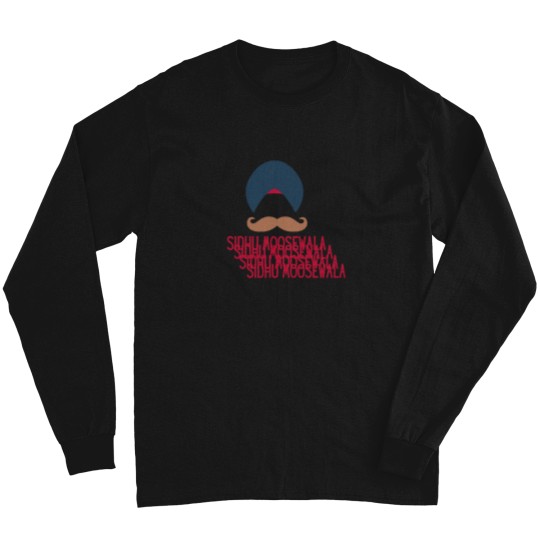 Discover Sidhu-Moosewala-I-Sidhu-Moosewala-Rip-I-Sidhu-Turban-Moustache T-Shirt Long Sleeves