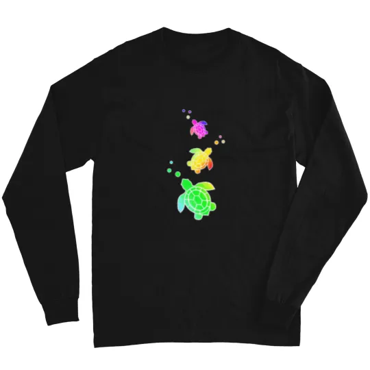 Discover Cute Colorful Tropical Turtles Classic Long Sleeves
