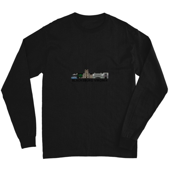 Discover Blacksburg Virginia Skyline Illustration Long Sleeves