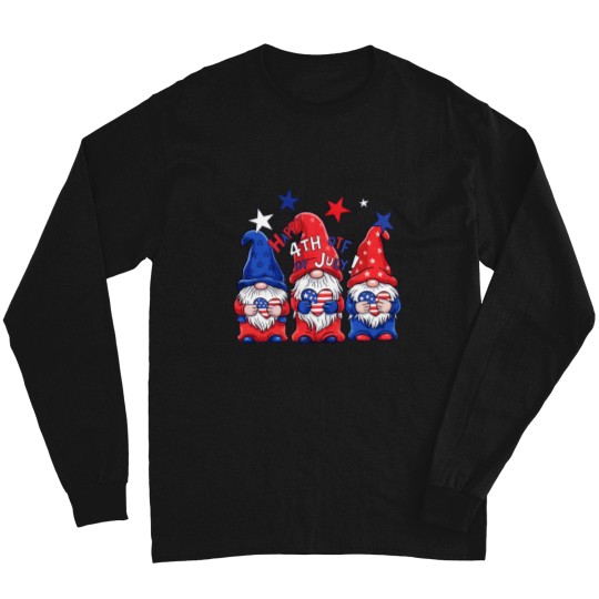 Discover Happy 4th of July Gnome Long Sleeves