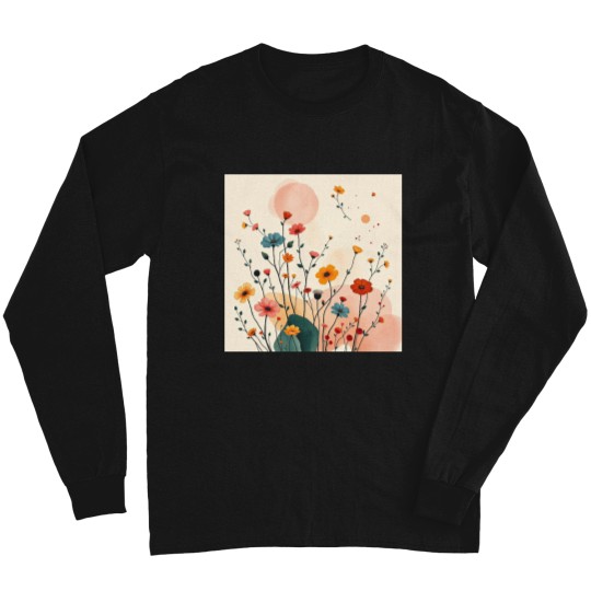 Discover Pickleball Summer Flowers Long Sleeve T-Shirts