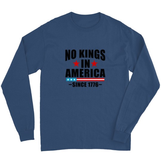 Discover No Kings in America Long Sleeve T Shirts Anti-Trump, Protest Long Sleeve T Shirts Democracy Long Sleeve T Shirts Protest Gift for Anti-MAGA Patriotic Long Sleeve T Shirts We The People No Kings In America