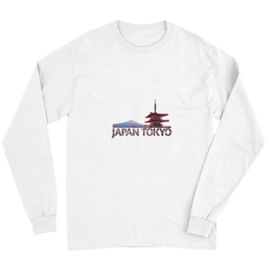 Discover Tokyo Japan Mount Fuji red Chureito Pagoda Souvenir Long Sleeves