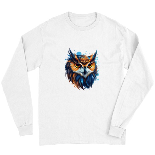 Discover Cartoon Style Owl EDC Owl Painting Drawing Logo  - wall arts - Art Prints and More Long Sleeves