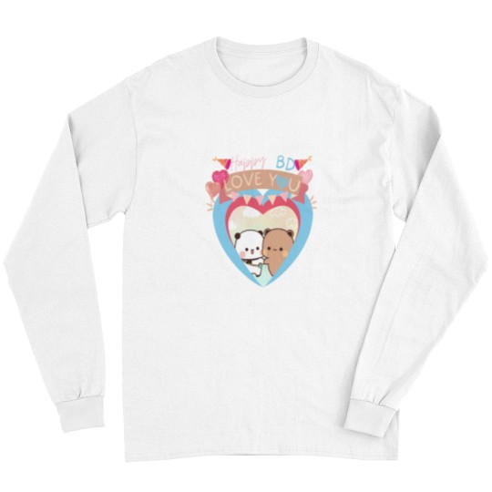 Discover BUBU DUDU PANDA BEAR loves HAPPY BIRTHDAY 2024 Long Sleeves