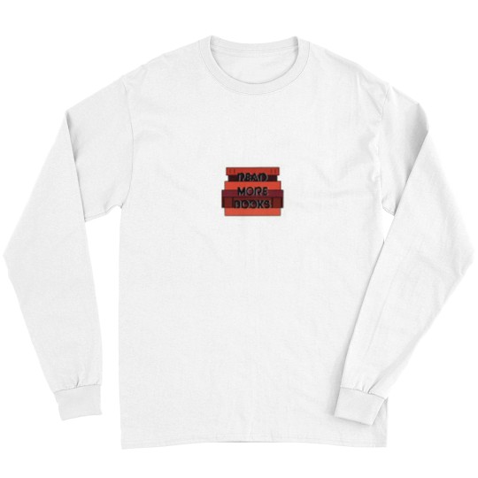 Discover Read More Books red book stack Long Sleeves