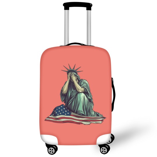 Discover Crying Statue of Liberty Luggage Covers, Political Protest Luggage Covers Patriotic American Flag Luggage Covers