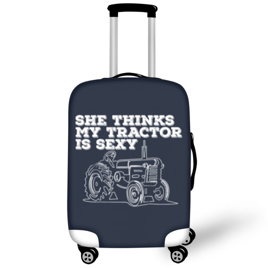 Discover Tractor Funny Mens - She Thinks My Tractor Is Sexy Luggage Covers
