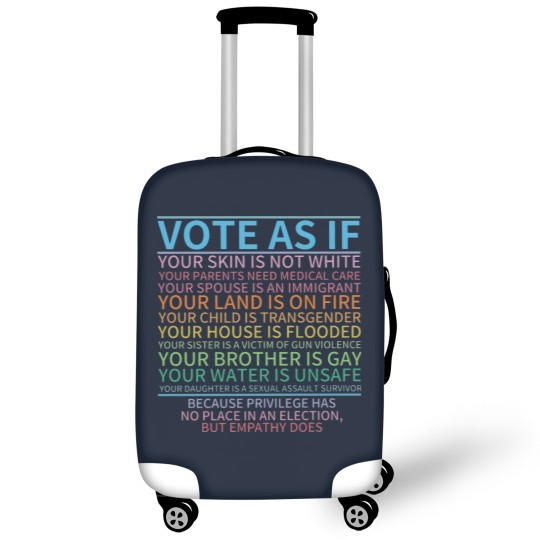 Discover Vote as if Luggage Covers, Human Rights Luggage Covers, Protest Apparel