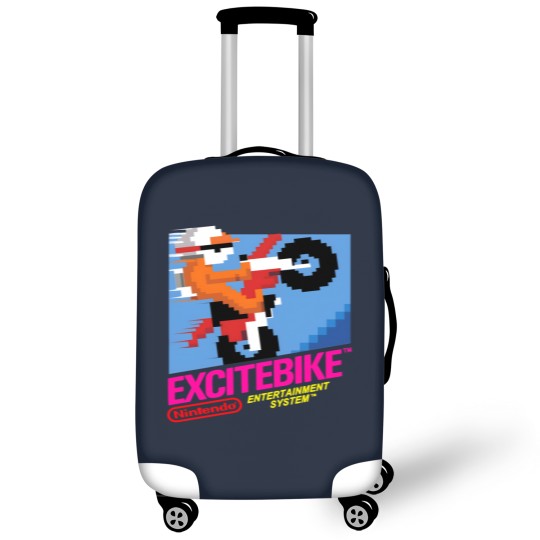 Discover NES Excitebike Transparent Luggage Covers