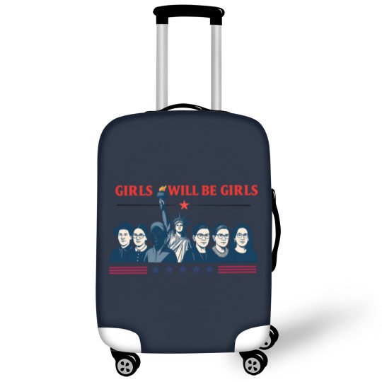 Discover Girls Will be Girls Comfort Colors Luggage Covers, Patriotic Feminist 4th of July Luggage Covers